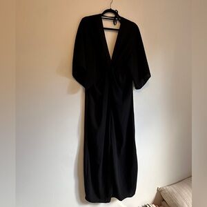 ASOS Black Jumpsuit with Tie Neck and Zip Closure size 8